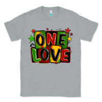 Heather Grey one love juneteenth Classic Tee - LillyAllenDesigns
