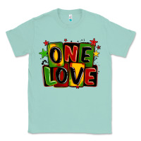 Seafoam one love juneteenth Classic Tee - LillyAllenDesigns