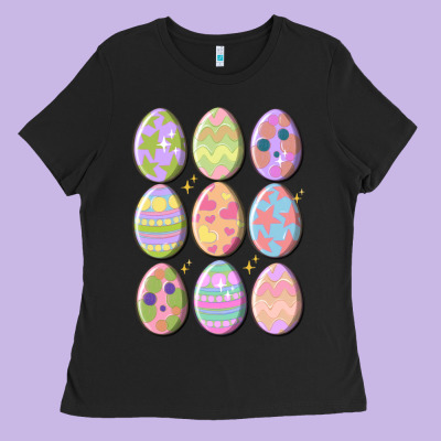 Vintage Easter Eggs Ladies Tee Designed By Maliassmallbusiness
