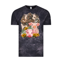 Cloud Black Western Pigs with Crosses Vintage Tee - LillyAllenDesigns