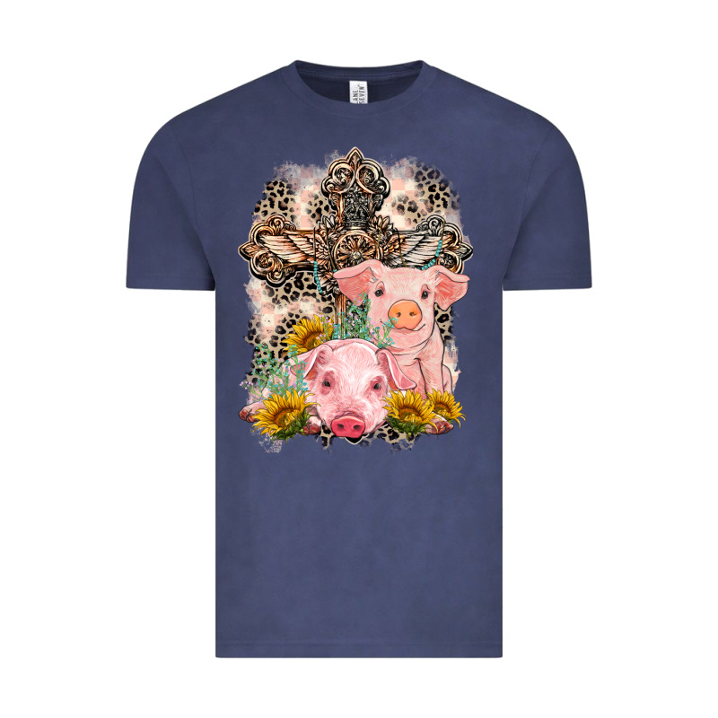 Western Pigs With Crosses Vintage Tee by LillyAllenDesigns | Teevron