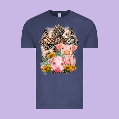 Western Pigs With Crosses Vintage Tee Designed By Lillyallendesigns