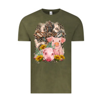 Vintage Olive Western Pigs with Crosses Vintage Tee - LillyAllenDesigns