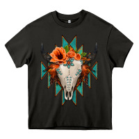 Asphalt Aztec Turquoise Bull Skull Heavy Core Tee - Jasminsmagicworld