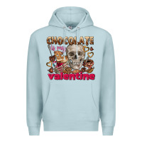 Blue Mist Skull chocolate is my Valentine Premium Hoodie - FaDigitalArtStudio