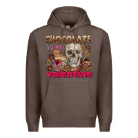 Coffee Skull chocolate is my Valentine Premium Hoodie - FaDigitalArtStudio
