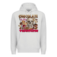 Dove Grey Skull chocolate is my Valentine Premium Hoodie - FaDigitalArtStudio
