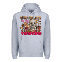 Heather Grey Skull chocolate is my Valentine Premium Hoodie - FaDigitalArtStudio