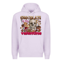 Lilac Skull chocolate is my Valentine Premium Hoodie - FaDigitalArtStudio