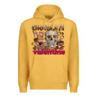 Mustard Skull chocolate is my Valentine Premium Hoodie - FaDigitalArtStudio