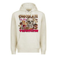Oatmeal Heather Skull chocolate is my Valentine Premium Hoodie - FaDigitalArtStudio