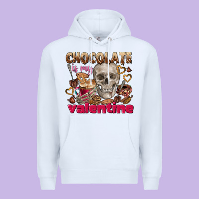 Skull Chocolate Is My Valentine Premium Hoodie Designed By Fadigitalartstudio