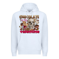 White Skull chocolate is my Valentine Premium Hoodie - FaDigitalArtStudio