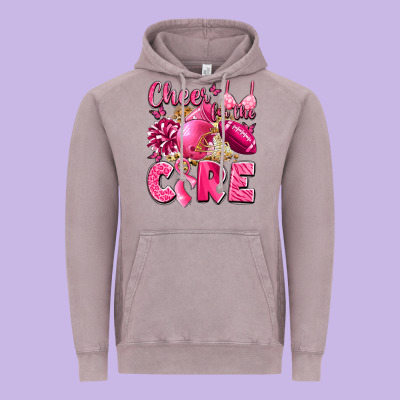 Cheer For The Cure Breast Cancer Vintage Hoodie Designed By Lillyallendesigns