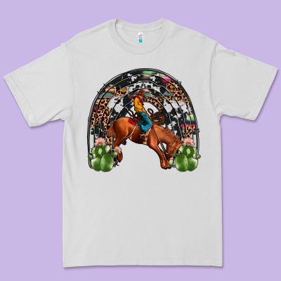 Rodeo Cowboy Rainbow Premium Tee Designed By Jahusdesignshop