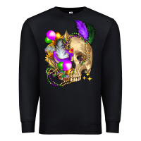 Black mardi gras skull Premium Sweatshirt - FaDigitalArtStudio