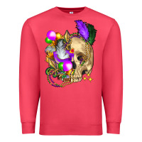Cardinal mardi gras skull Premium Sweatshirt - FaDigitalArtStudio