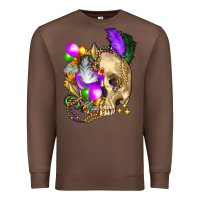 Chestnut mardi gras skull Premium Sweatshirt - FaDigitalArtStudio