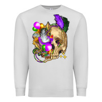 Dove Grey mardi gras skull Premium Sweatshirt - FaDigitalArtStudio