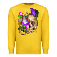 Lemon mardi gras skull Premium Sweatshirt - FaDigitalArtStudio