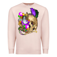 Pale Pink mardi gras skull Premium Sweatshirt - FaDigitalArtStudio