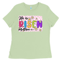 Matcha checkered risen Ladies Tee - MaliasSmallBusiness