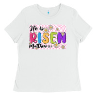 White checkered risen Ladies Tee - MaliasSmallBusiness