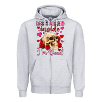 Heather Grey roses are red inside i m dead Zipper Hoodie - OliviaCreatesArt