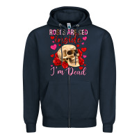 Navy roses are red inside i m dead Zipper Hoodie - OliviaCreatesArt