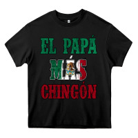 Black El Papa Mas Chingon Mexican Flag Heavy Core Tee - Jasminsmagicworld