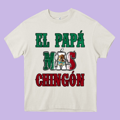 El Papa Mas Chingon Mexican Flag Heavy Core Tee Designed By Jasminsmagicworld