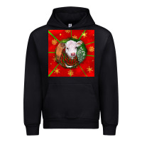 Black christmas hereford calf Urban Hoodie - LillyAllenDesigns