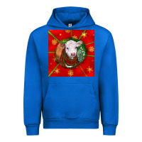 Cobalt christmas hereford calf Urban Hoodie - LillyAllenDesigns