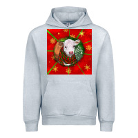 Heather Grey christmas hereford calf Urban Hoodie - LillyAllenDesigns