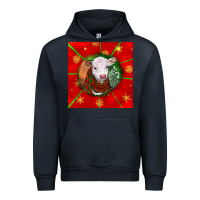 Navy christmas hereford calf Urban Hoodie - LillyAllenDesigns