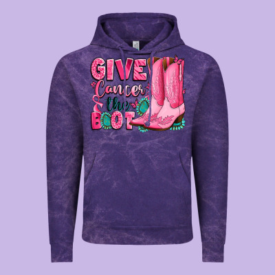 Give Cancer The Boot Vintage Hoodie Designed By Lillyallendesigns