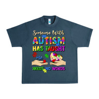 Midnight Navy someone with autism has taught me love needs no wo Urban Heavy Tee - Artiststas