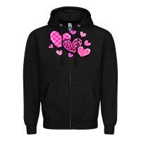Black love hearts Zipper Hoodie - OliviaCreatesArt