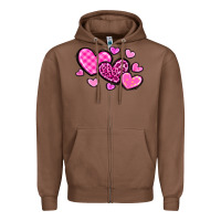 Chestnut love hearts Zipper Hoodie - OliviaCreatesArt