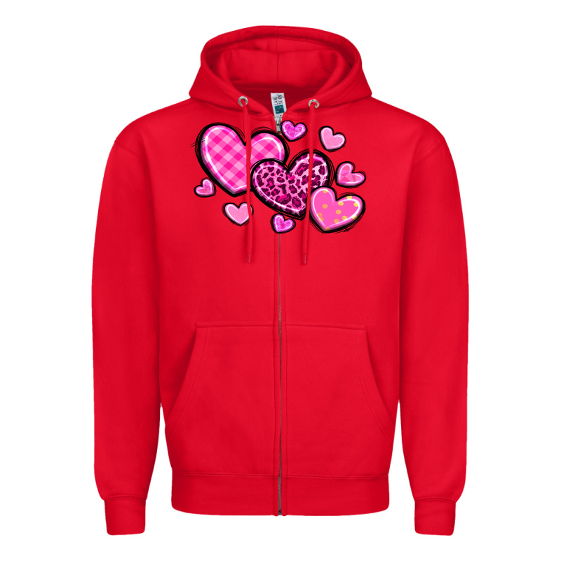 Love Hearts Zipper Hoodie by OliviaCreatesArt | Teevron