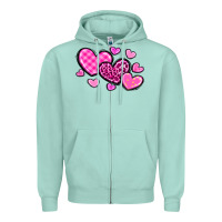 Seafoam love hearts Zipper Hoodie - OliviaCreatesArt