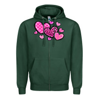 Sports Green love hearts Zipper Hoodie - OliviaCreatesArt