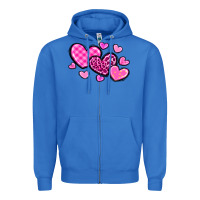 True Royal love hearts Zipper Hoodie - OliviaCreatesArt