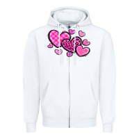 White love hearts Zipper Hoodie - OliviaCreatesArt