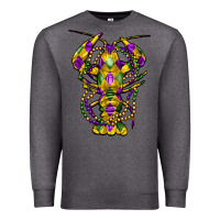 Charcoal Heather mardi gras crawfish Premium Sweatshirt - FaDigitalArtStudio