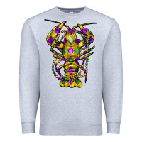 Heather Grey mardi gras crawfish Premium Sweatshirt - FaDigitalArtStudio