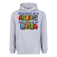 Heather Grey diversity is a fact indesion is an act Heavyweight Hoodie - FaDigitalArtStudio
