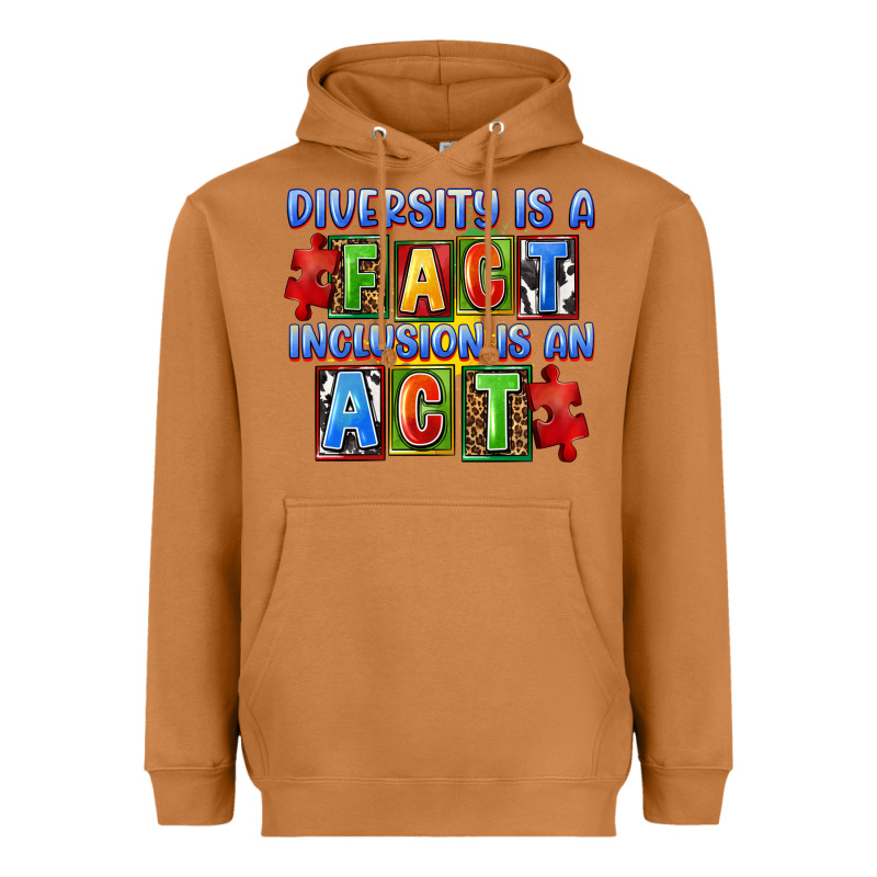 Diversity Is A Fact Indesion Is An Act Heavyweight Hoodie by FaDigitalArtStudio | Teevron
