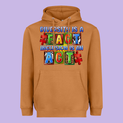 Diversity Is A Fact Indesion Is An Act Heavyweight Hoodie Designed By Fadigitalartstudio