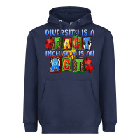Navy diversity is a fact indesion is an act Heavyweight Hoodie - FaDigitalArtStudio